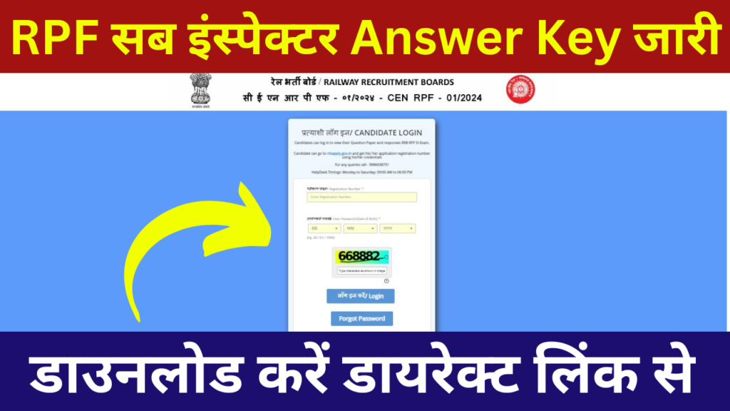 RPF SI Answer Key 2024